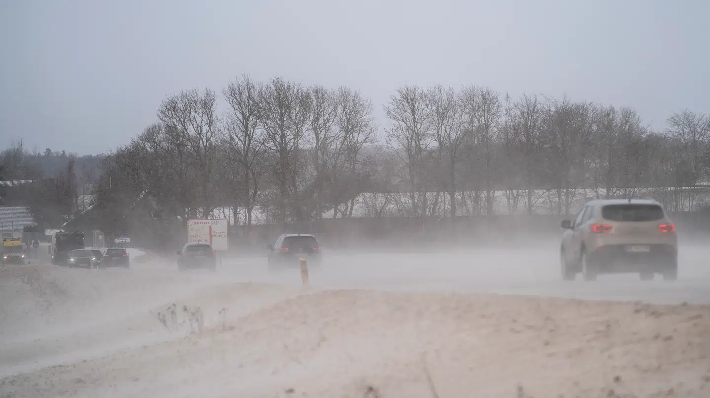 Arkivfoto af snefygning.