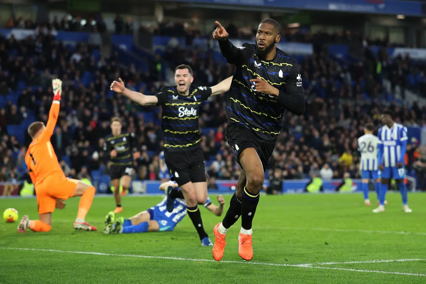 Angriberen Beto lørdag kom ind fra bænken og scorede for Everton dybt inde i tillægstiden i 1-1-kampen ude mod Brighton.