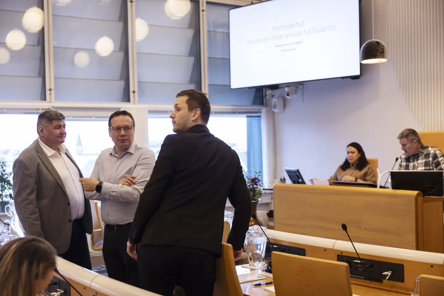 Grønlands regeringschef, Jens-Frederik Nielsen, retter kritik mod USA i sin tale om Rigets tilstand i Nuuk, Grønland, mandag den 2. februar 2026.