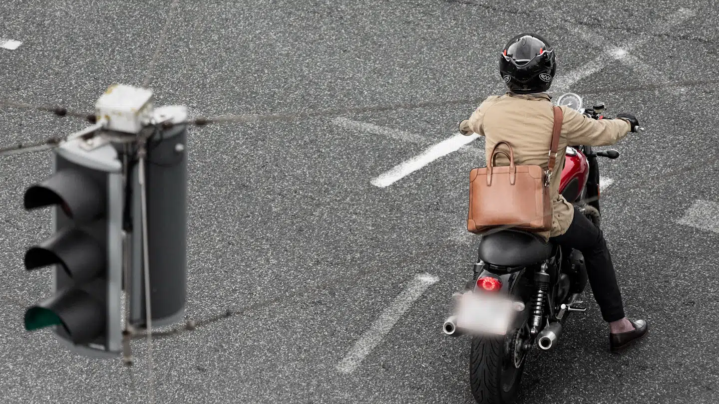 Arkivfoto af en motorcykel.
