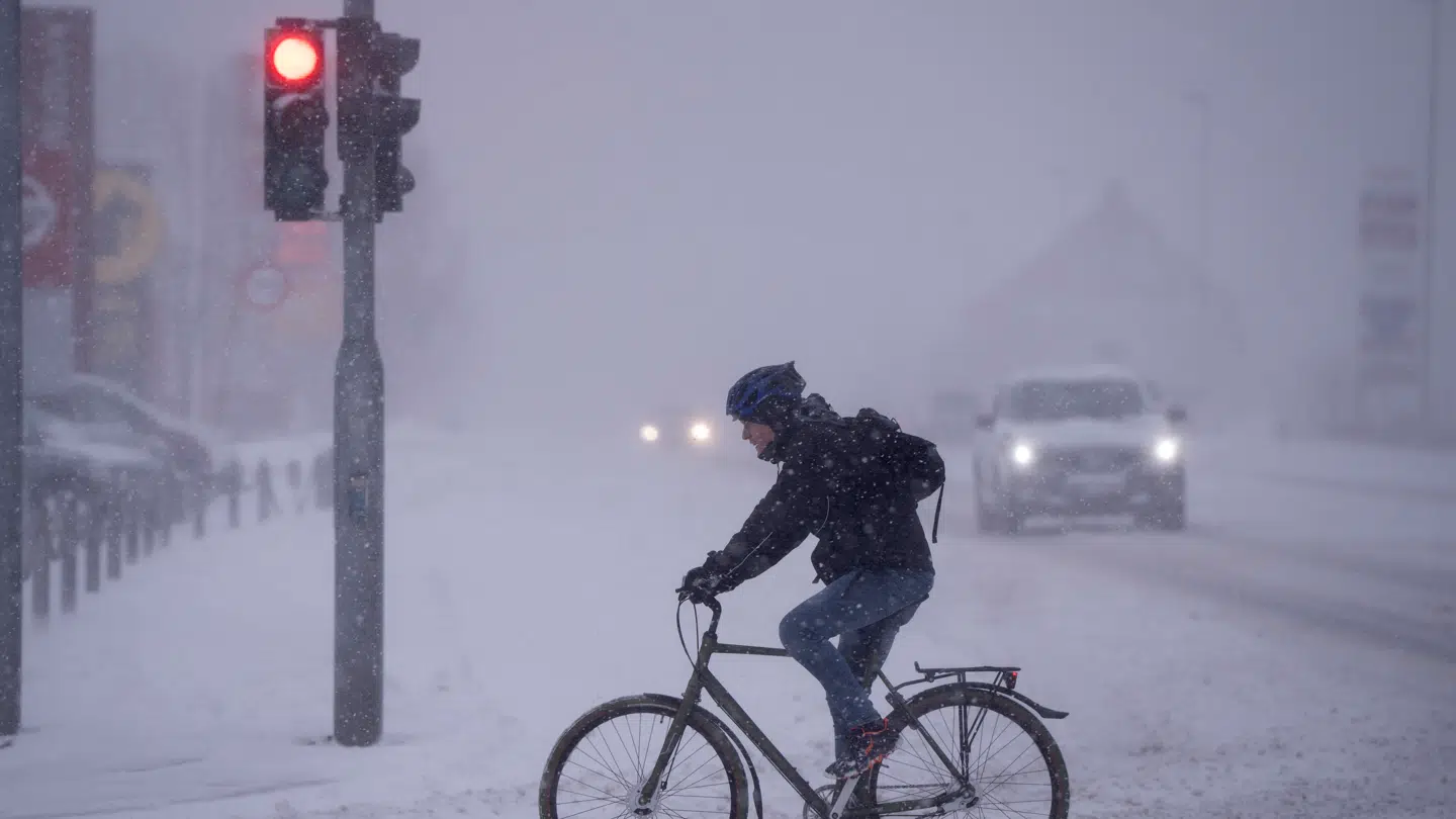 Kraftigt snevejr i Randers onsdag den 3. januar 2024.