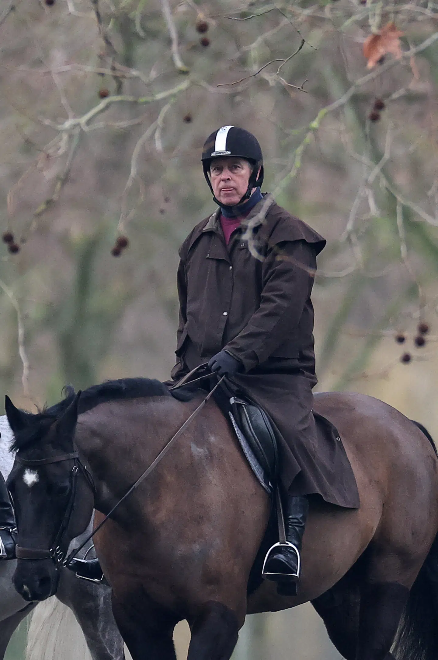 Andrew Mountbatten-Windsor ses her mandag under en ridetur i Windsor Great Park, der ligger nær hans nu forhenværende bopæl, Royal Lodge. Senere samme dag skulle han være flyttet.