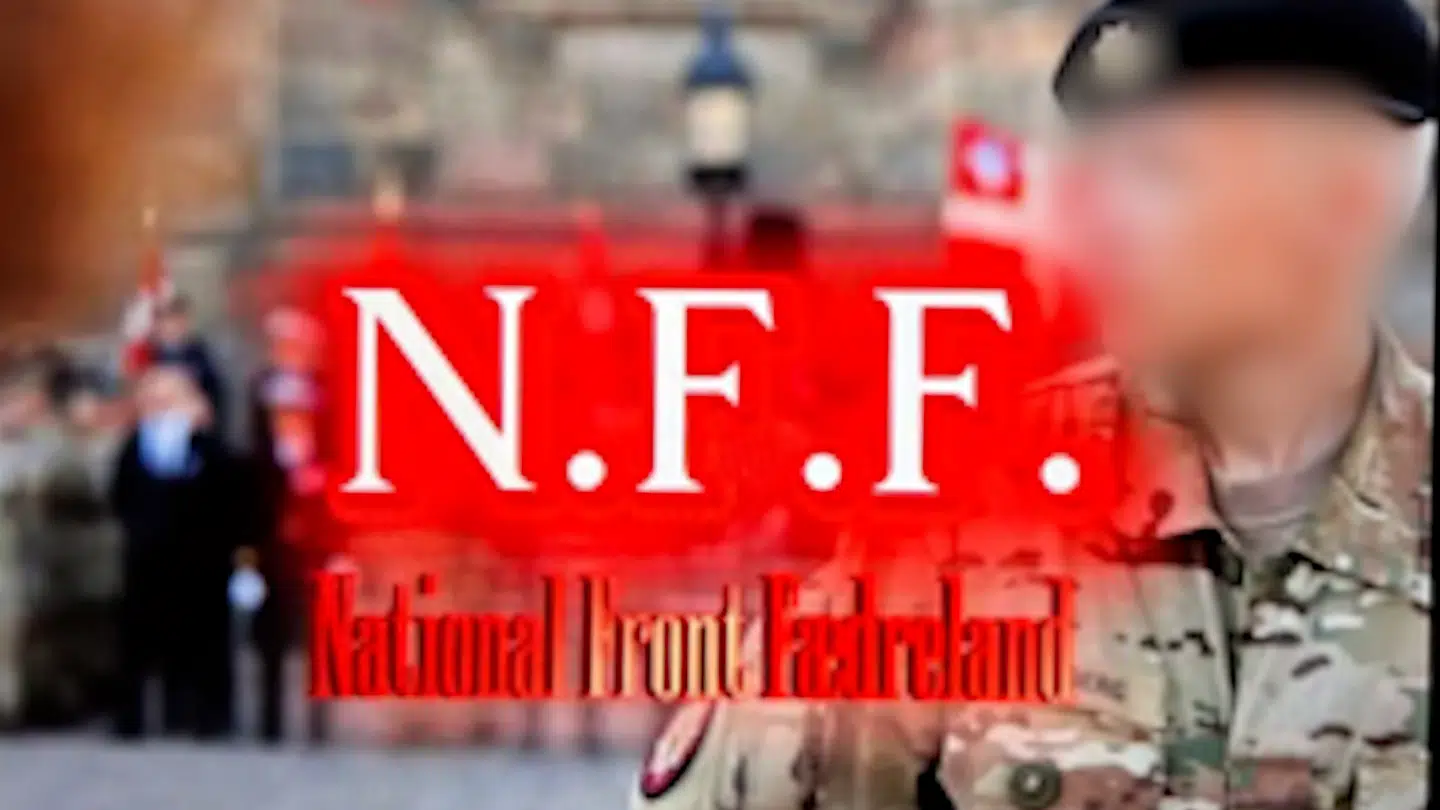 Her ses National Front Fædrelands logo.