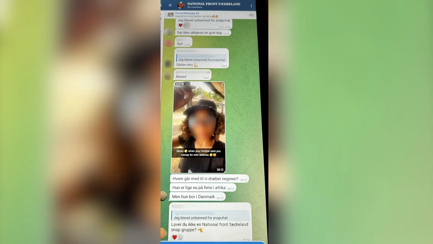 Her ses medlemmer af National Front Fædreland diskutere et drab på en konkret dansk-afrikansk kvinde.