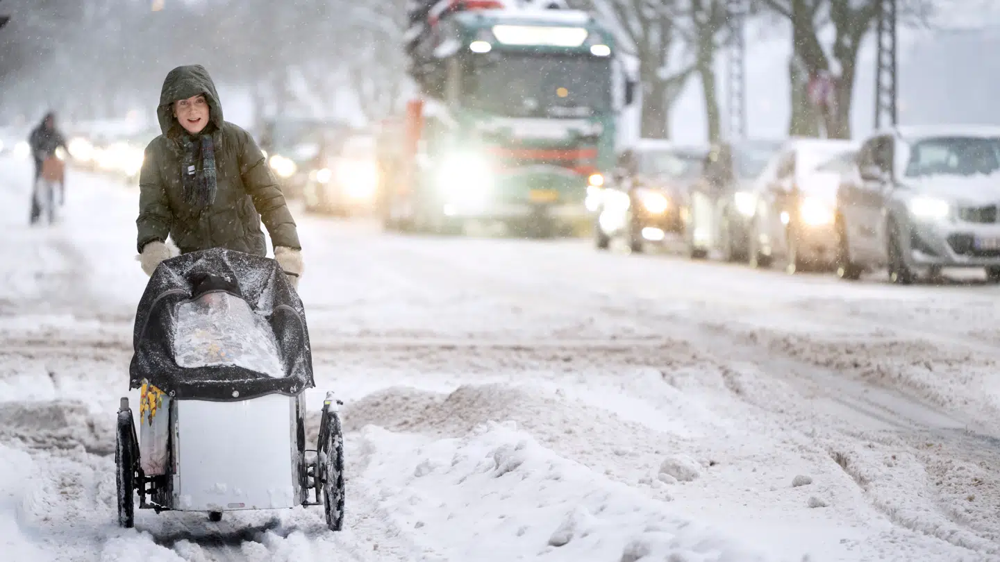 Sådan så det ud i København fredag morgen. I den kommende uge er der mere sne på vej.
