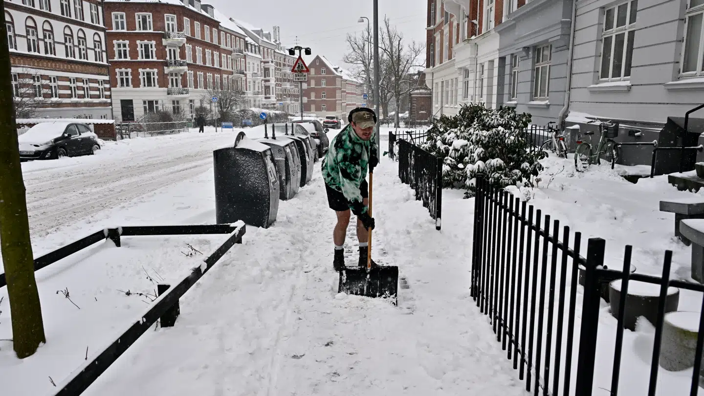 Også Aarhus var hårdt ramt af snevejret.