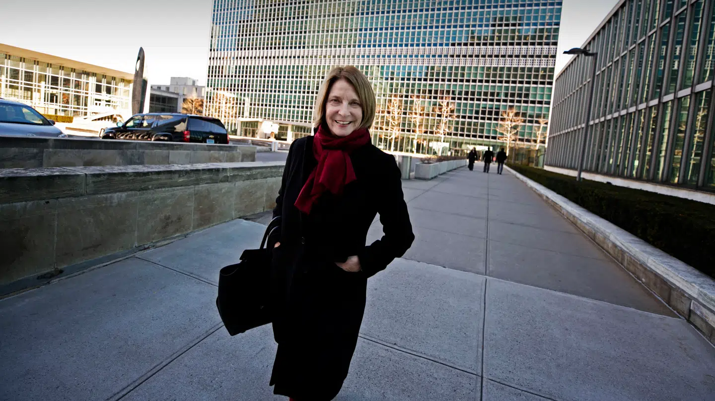 Mona Juul var Norges ambassadør i London og blev derefter Norges FN-ambassadør fra 2019. Hun ses her i New York i januar 2019.