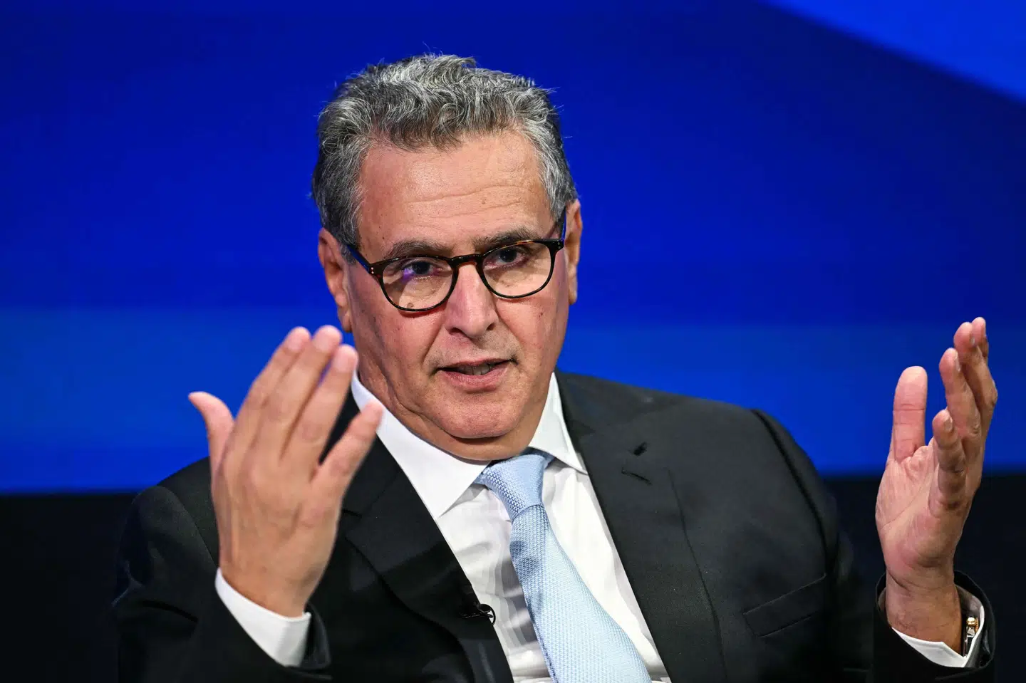 Marokkos premierminister, Aziz Akhannouch, træder tilbage, oplyser han ifølge nyhedsbureauet AFP. Her ses han under World Economic Forum i Schweiz i januar. (Arkivfoto).