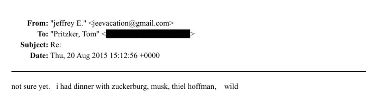 Her ses Epsteins mail til Tom Pritzker.