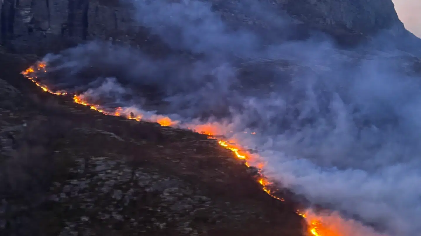 En skovbrandhelikopter blev indsat til slukningsarbejdet søndag morge