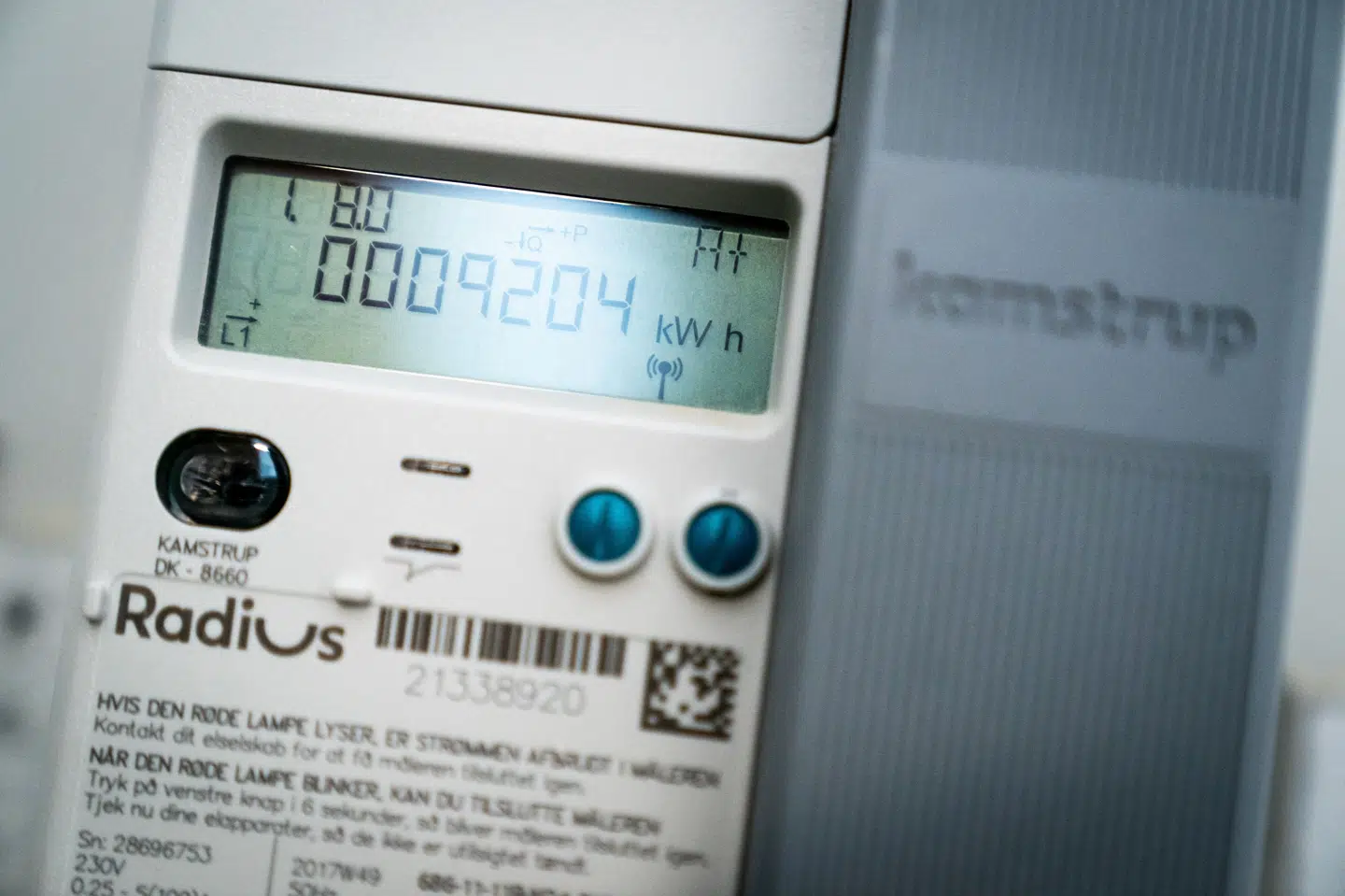 Elregningen er blevet mærkbart billigere for de danske forbrugere, efter at elafgiften er sænket til under én øre pr. kilowatt-time. Det kan ses på de nyeste inflationstal. (Arkivfoto).