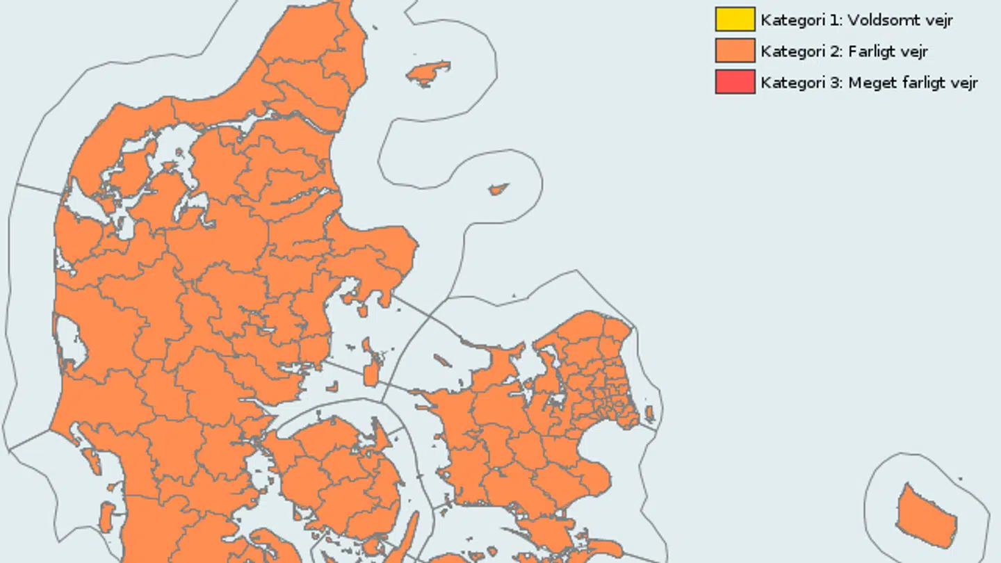 DMI har udvidet sit forvarsel om snestorm til hele landet – TV 2 Vejret er uenige.