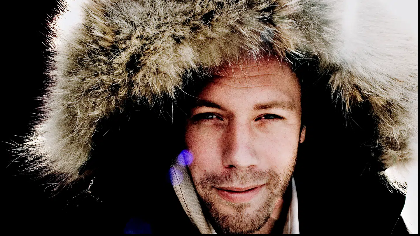 Jakob Cedergren i vintertøjet, da han i 2006 promoverede sin polar-film.