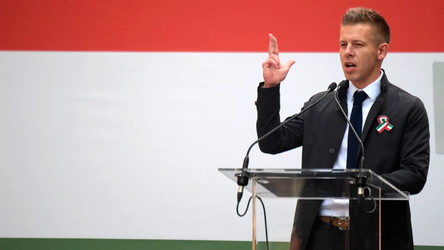 Lederen af de ungarske oppositionsparti Péter Magyar. Han ligner lige nu en kommende vinder i aprils parlamentsvalg over den mangeårige premierminister Viktor Orbán.