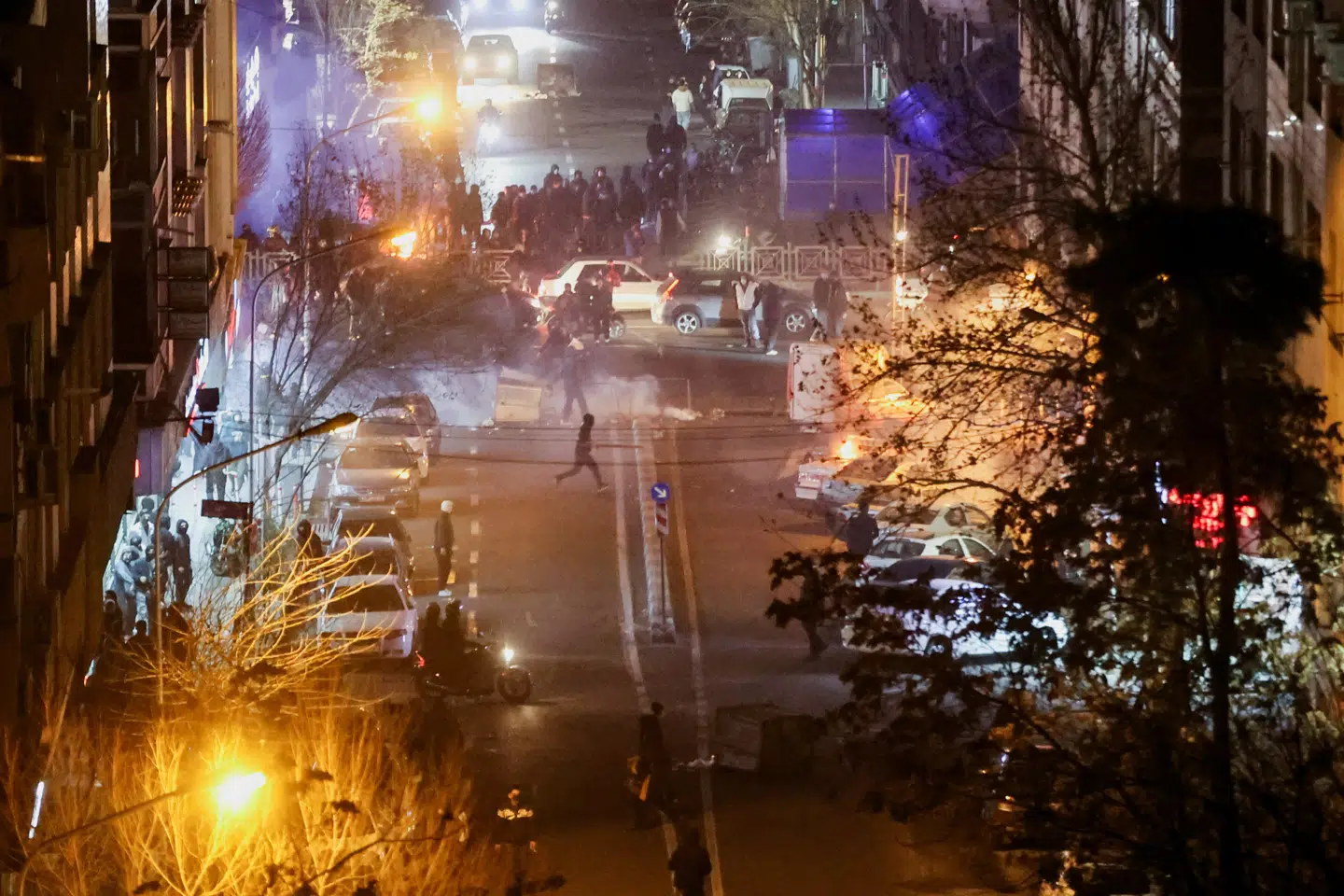 Demonstrationer i Tehran 8. januar over kollaps af den iranske rial. Foto: Stringer/WANA, Scanpix