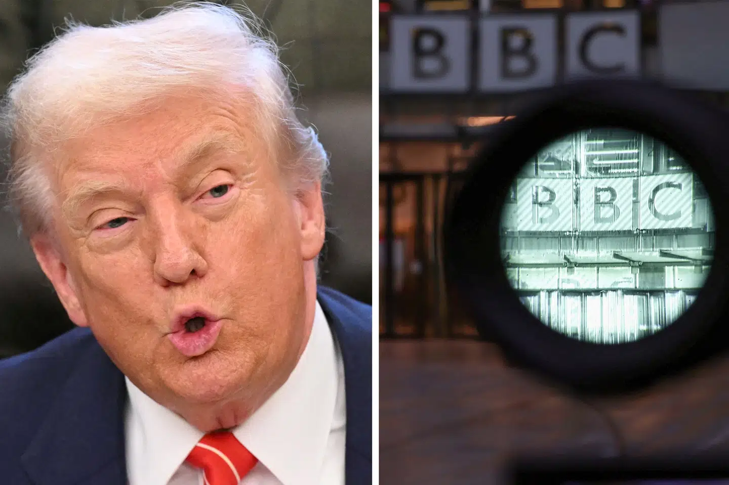 USA's præsident, Donald Trump, kræver ti milliarder dollar af BBC for påstået ærekrænkelse samt vildledende og urimelig handelspraksis. Sagen handler om den måde, BBC har klippet en tale sammen, som Trump holdt 6. januar 2021 - inden hans tilhængere stormede Kongressen i Washington D.C. (Arkivfoto)