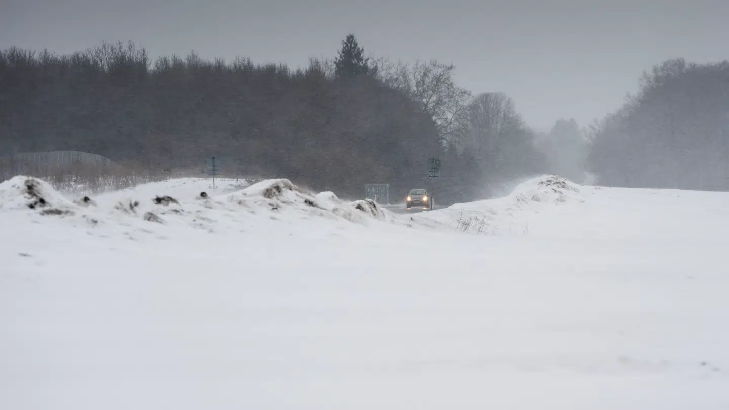 Især Bornholm er hårdt ramt af sne.