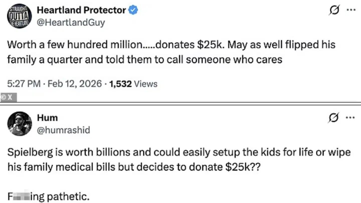Flere brugere på X mener Steven Spielberg burde spytte mere i kassen.