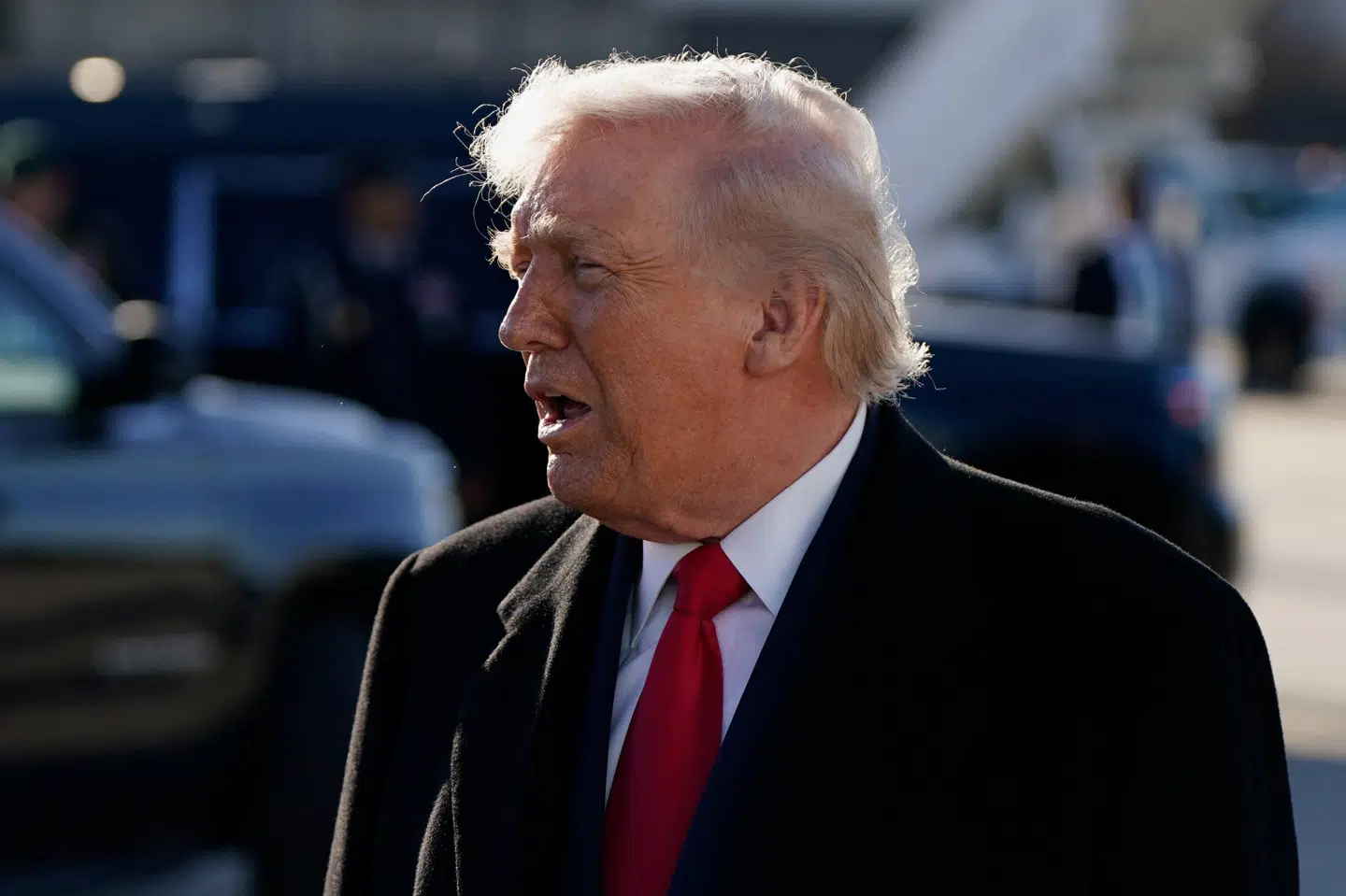 USA's præsident, Donald Trump, udtalte sig fredag til pressen, før han gik om bord på præsidentflyet Air Force One i delstaten North Carolina.