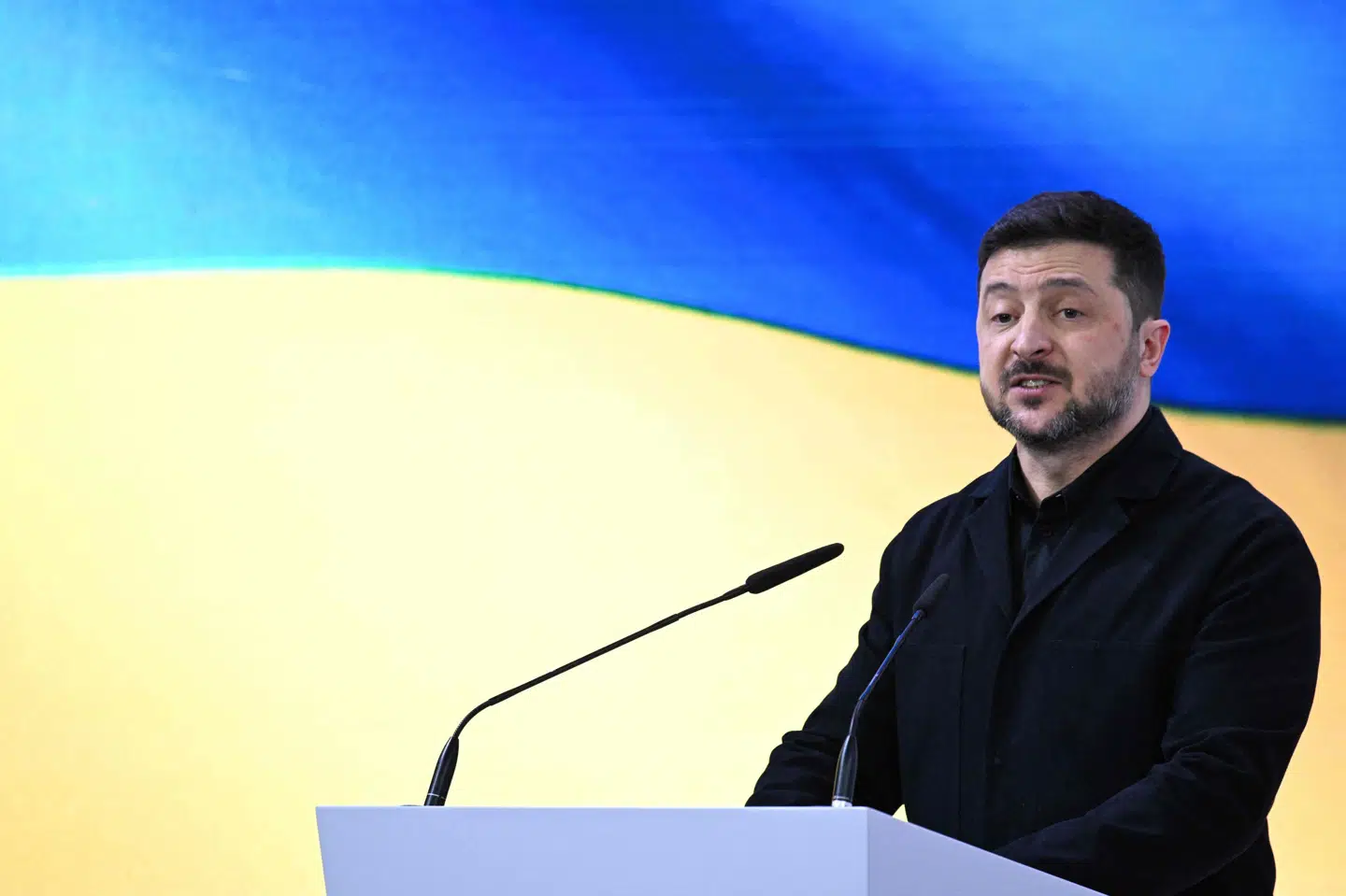 Ukraines præsident, Volodymyr Zelenskyj, har lørdag været på talerstolen ved sikkerhedskonference i München. (Arkivfoto).