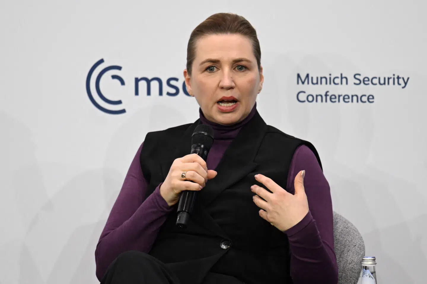 Statsminister Mette Frederiksen (S) deltog lørdag i en debat på sikkerhedskonferencen i München om, hvordan det transatlantiske forhold til USA kan styrkes.