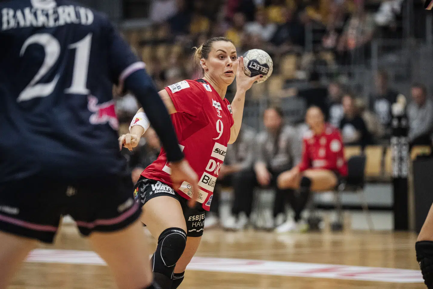 Nora Mørk scorede 13 gange i Team Esbjergs suveræne sejr. (Arkivfoto).