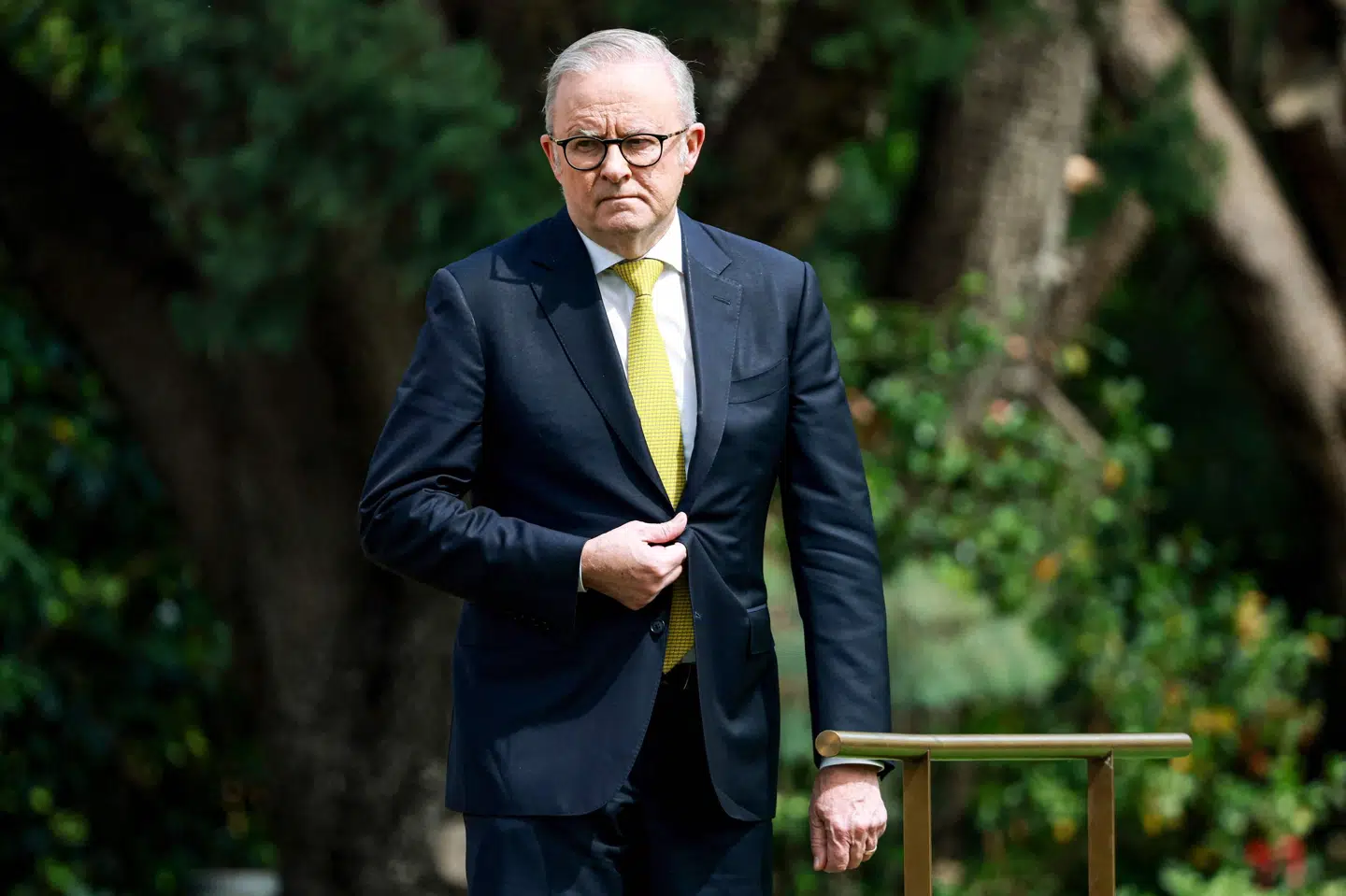 Australiens premierminister, Anthony Albanese, siger, at investeringer i ubådsværft i Osborne er afgørende for, at Australien kan levere atomdrevne ubåde. Billedet er fra tidligere på måneden, hvor Albanese tog imod Israels præsident, Isaac Herzog, i australske Canberra. (Arkivfoto).