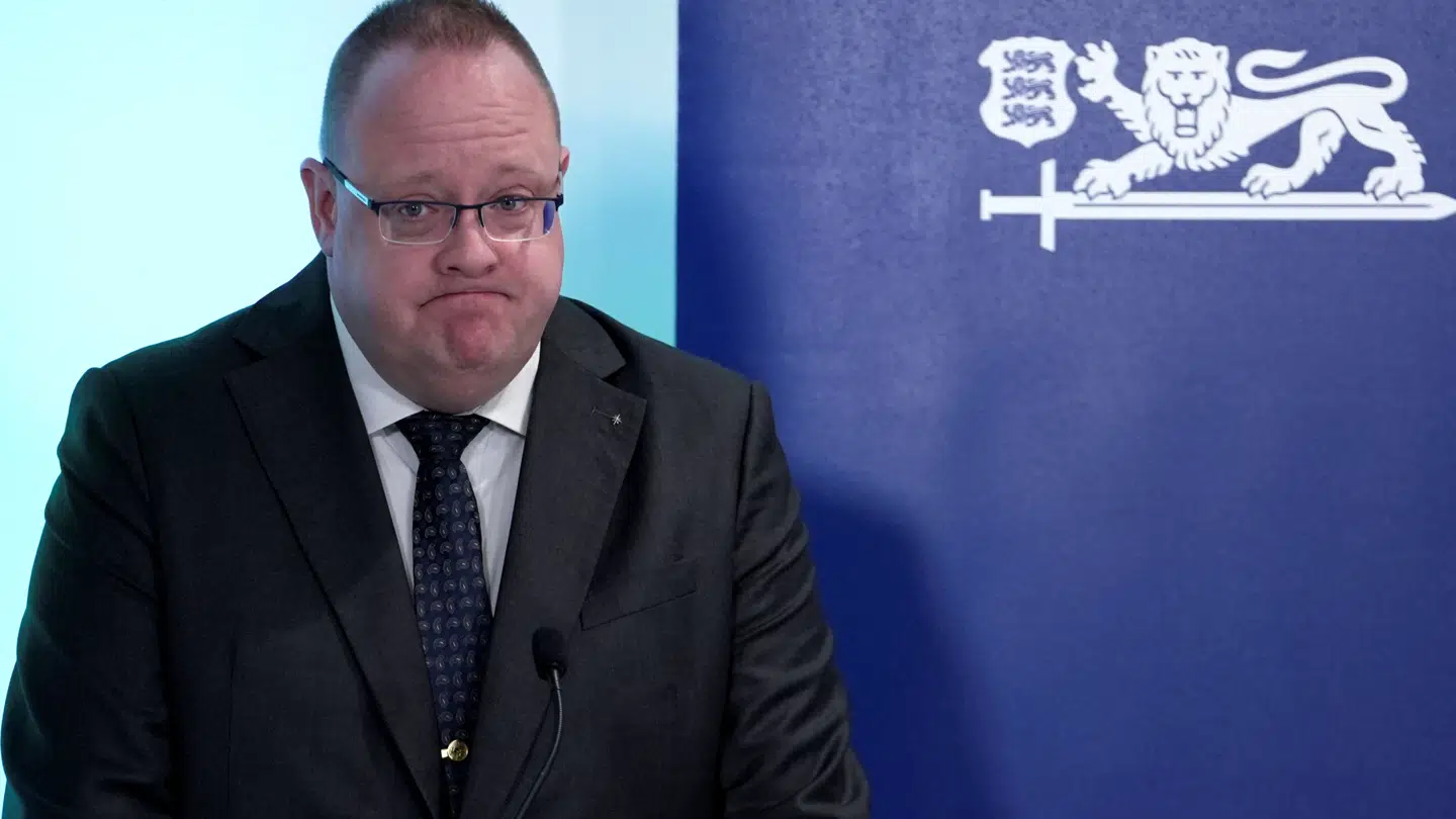 Generaldirektøren for den estiske udenrigsefterretningstjeneste, Kaupo Rosin, talte tirsdag på en pressekonference i Tallinn, Estland.