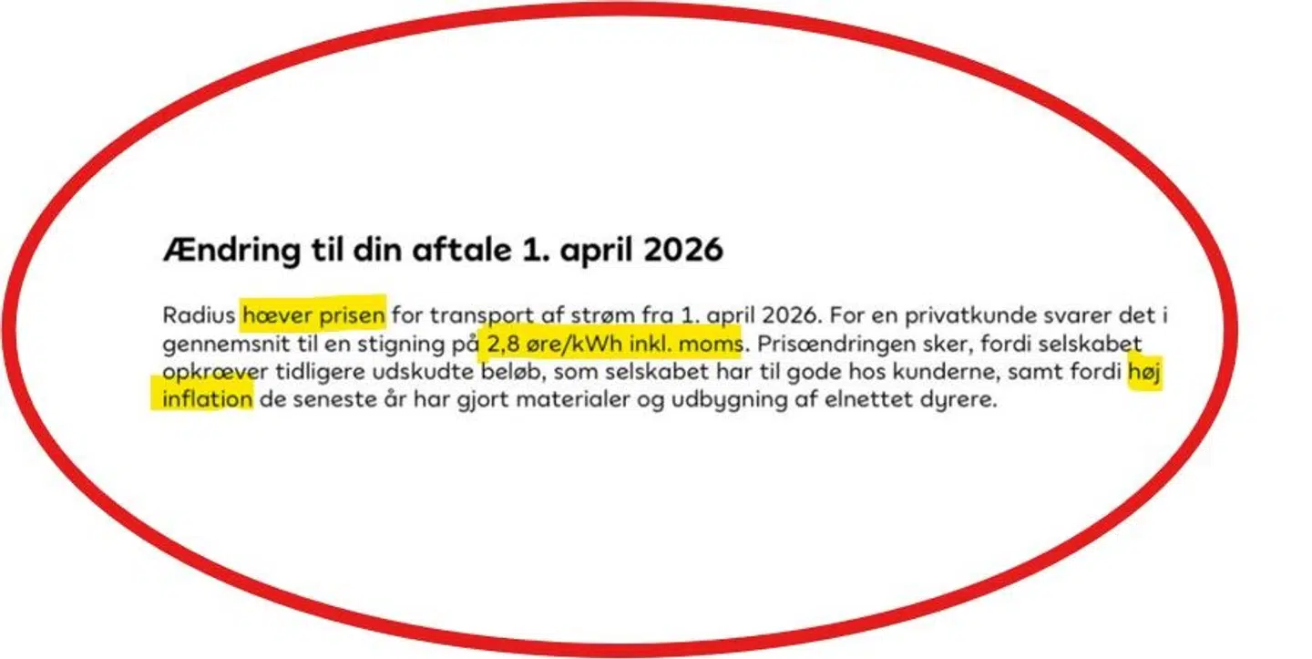 Her ses bunden af årets første el-regning fra Radius, mange kunder har modtaget her i februar.