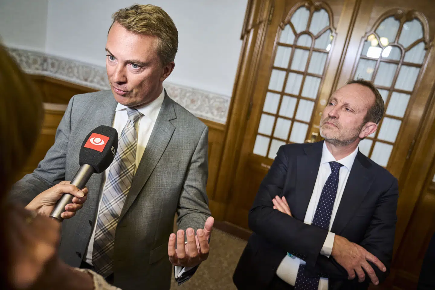 DF-formand Morten Messerschmidt og De Radikales leder, Martin Lidegaard, mødes oftest i forbindelse med politiske arrangementer, men til august mødes duoen i retten. (Arkivfoto).