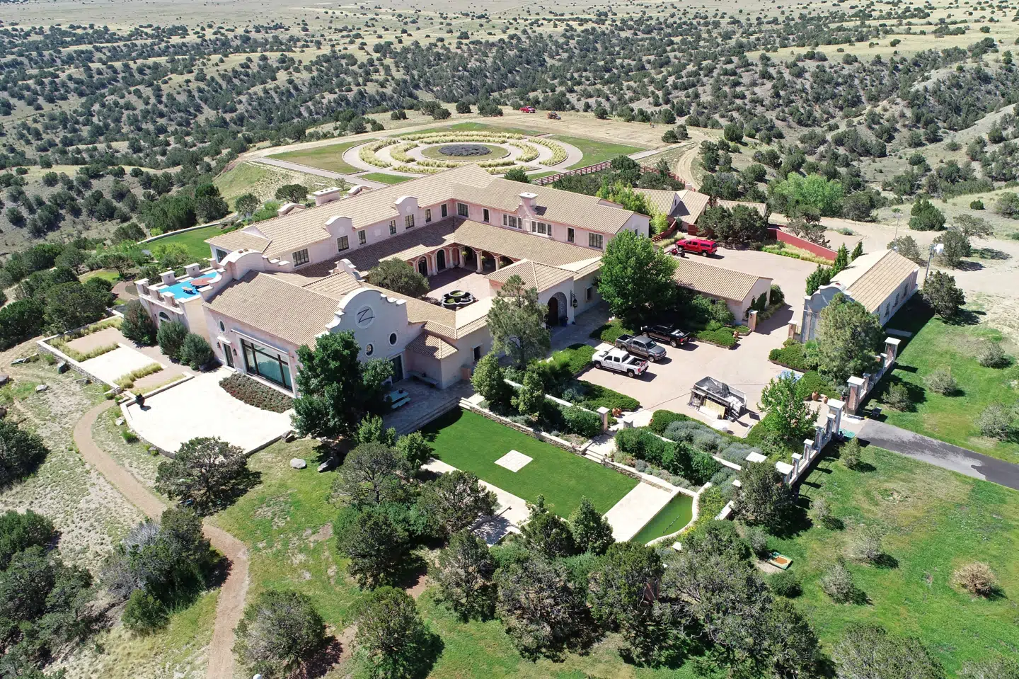 Zorro Ranch, der tilhørte finansmanden Jeffrey Epstein, ses fra luften i 2019. (Arkivfoto).