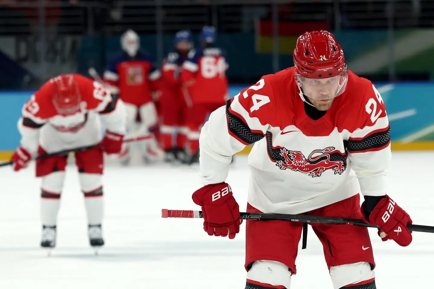 Nikolaj Ehlers hang med hovedet, da tiden løb ud mod Tjekkiet, og OL var overstået for denne gang.