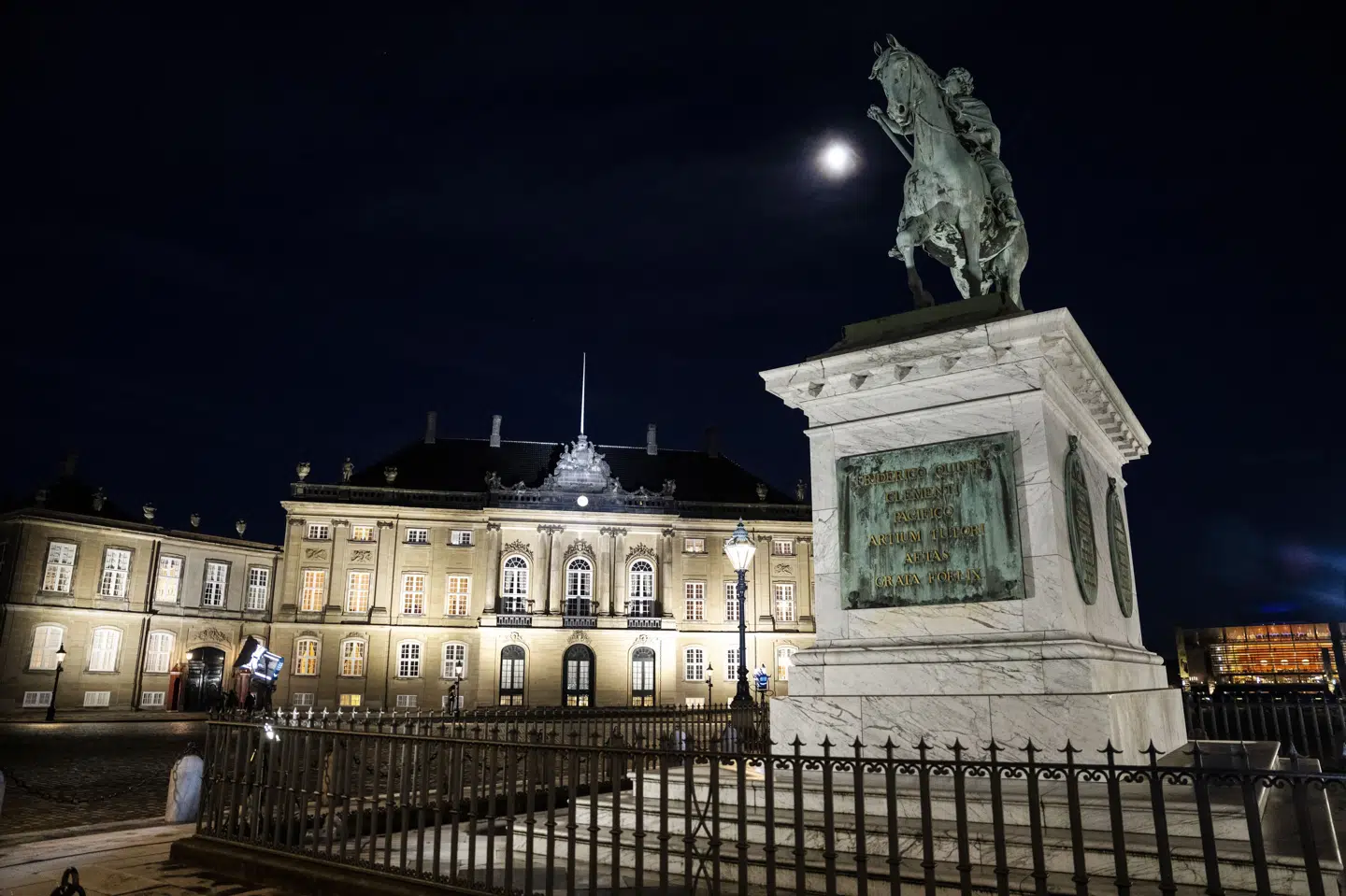 Nytårsaften holdt kong Frederik sin nytårstale på Amalienborg. Her blev en aktivist skubbet af en garder i forbindelse med en klimaprotest. (Arkivfoto.)