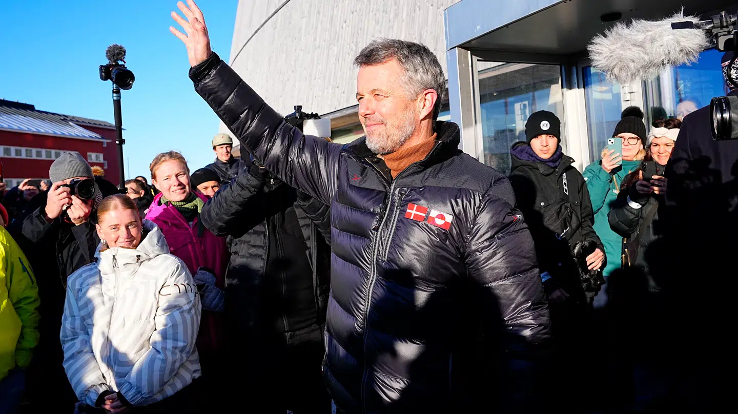 Kong Frederik var en populær gæst til den traditionelle kaffemik i kulturhuset Katuaq i Nuuk.
