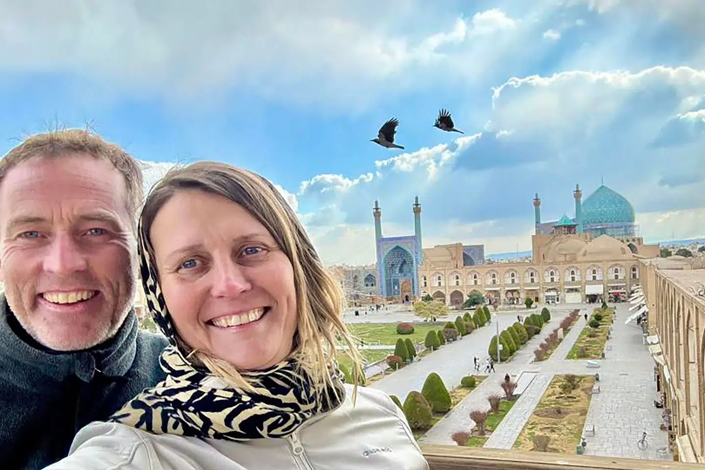 Craig and Lindsay Foreman i Isfahan, Iran. Siden januar 2025 har de været fængslet i landet. (Arkivfoto).