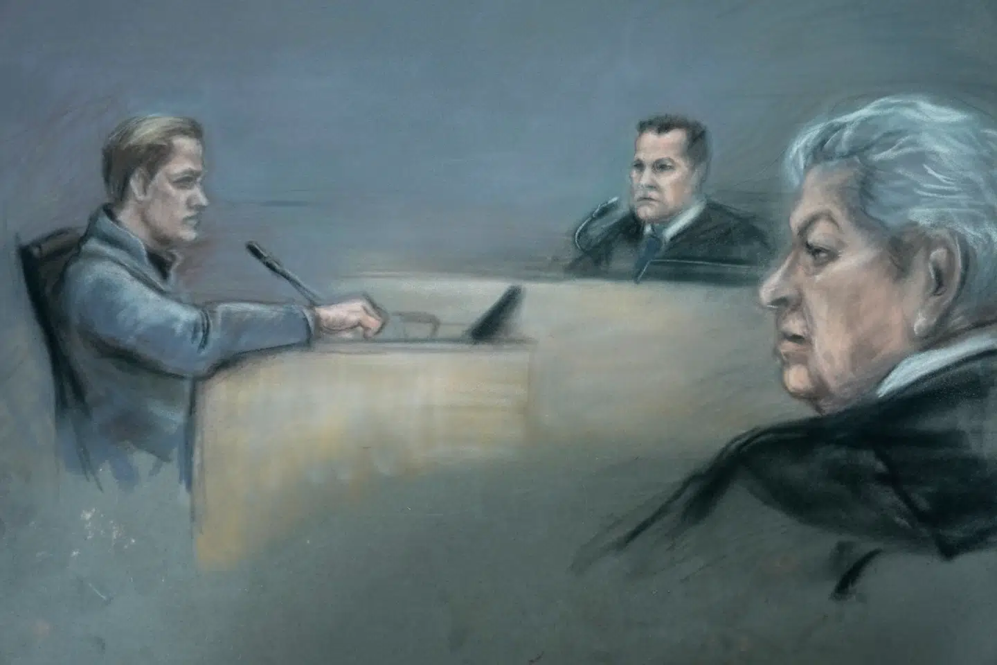 Retstegning af Marius Borg Høiby i retten torsdag.