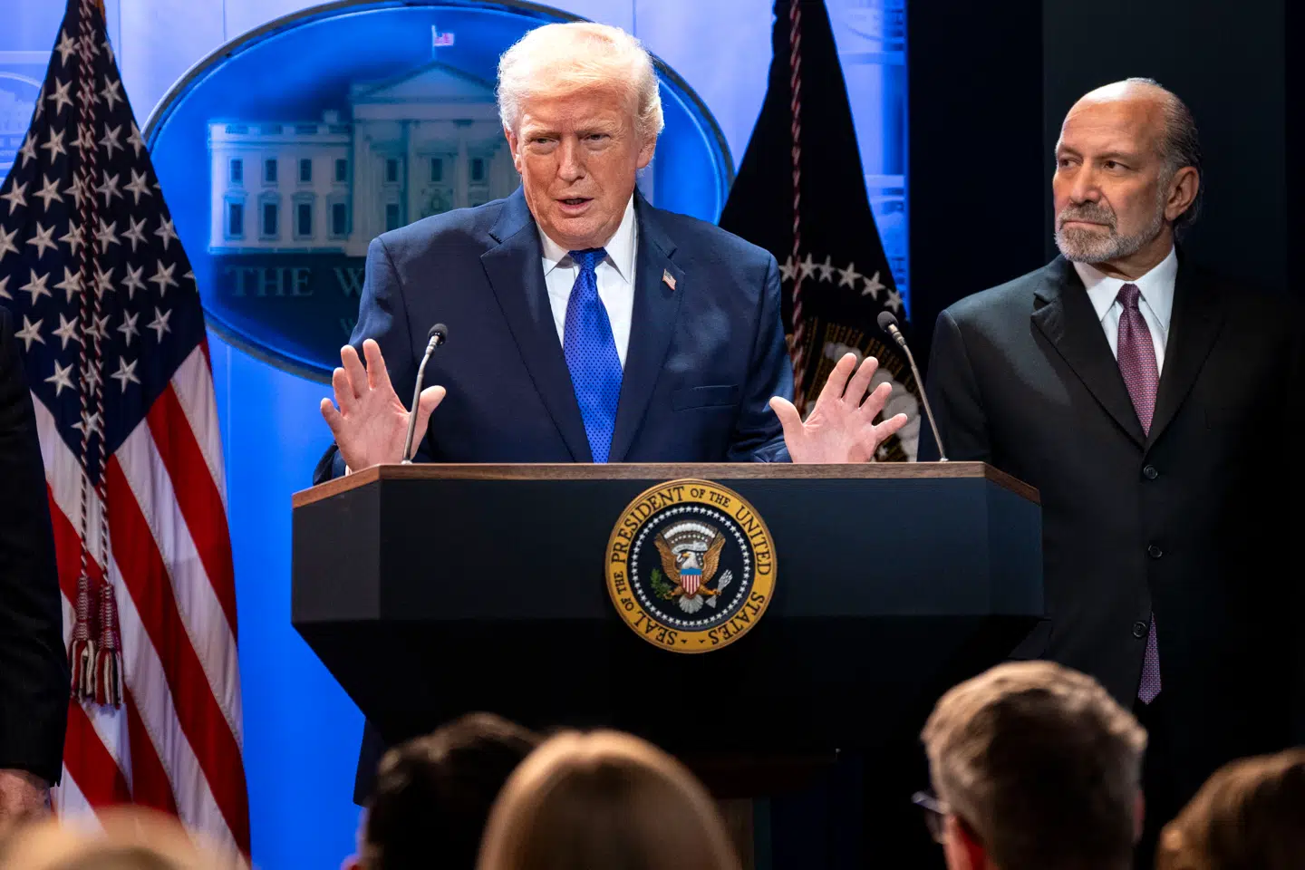 Den amerikanske præsident, Donald Trump, præsenterede fredag en ny told på et pressemøde i Det Hvide Hus.