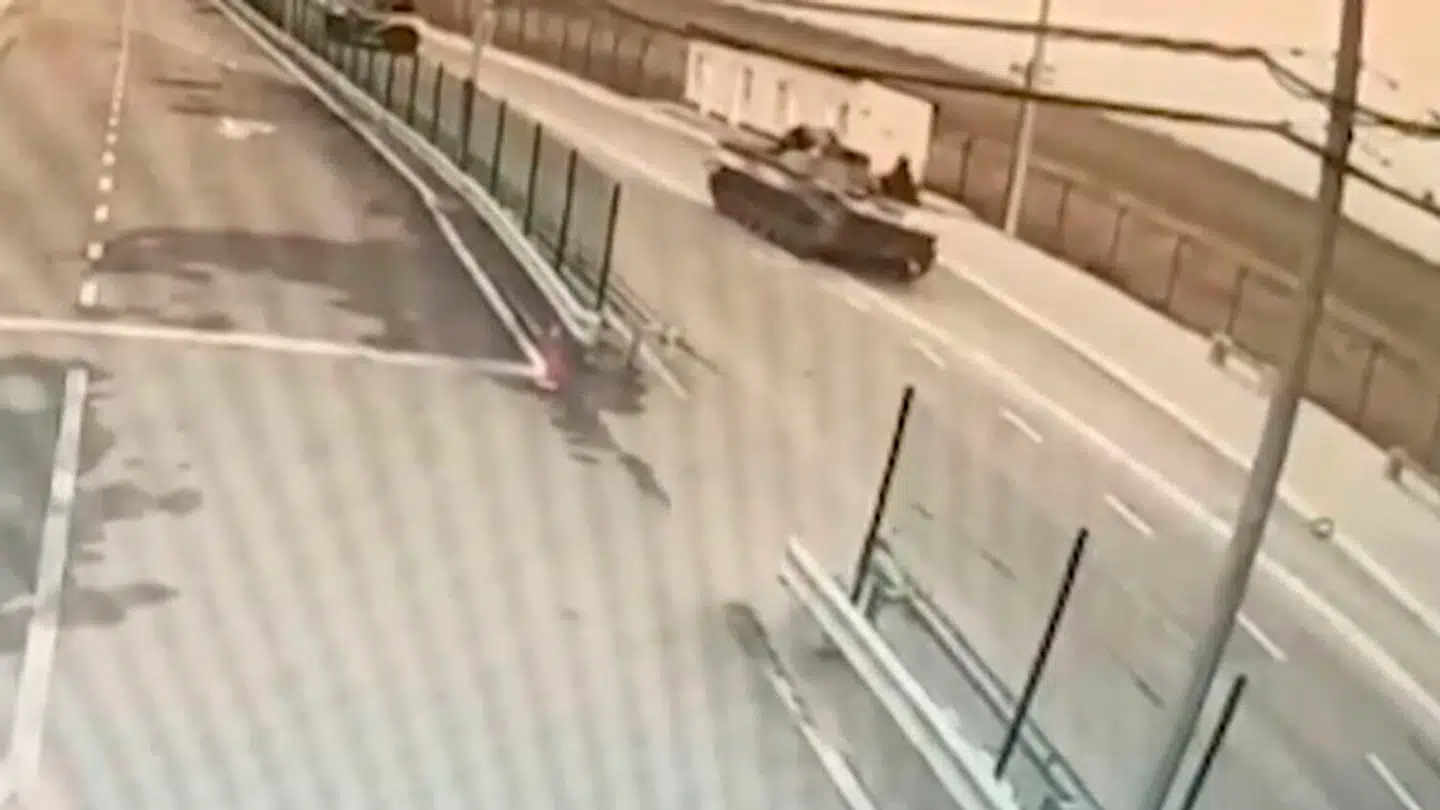 Overvågningsbillede fra 24. februar 2022, hvor russisk militær krydsede Krim.