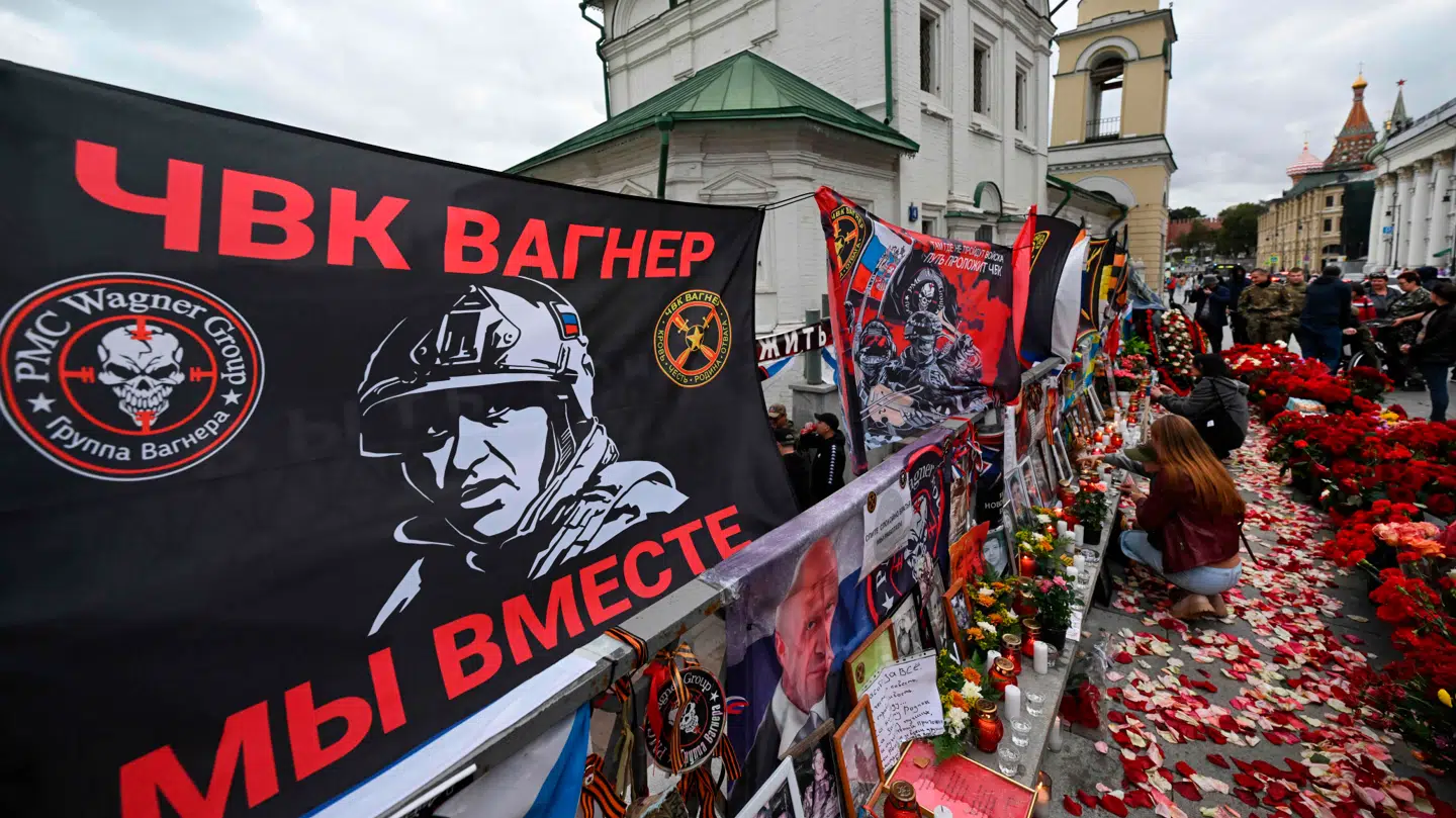 Mindesmærke for Wagner gruppens afdøde leder, Jevgenij Prigozin. 1. Oktober 2023,.