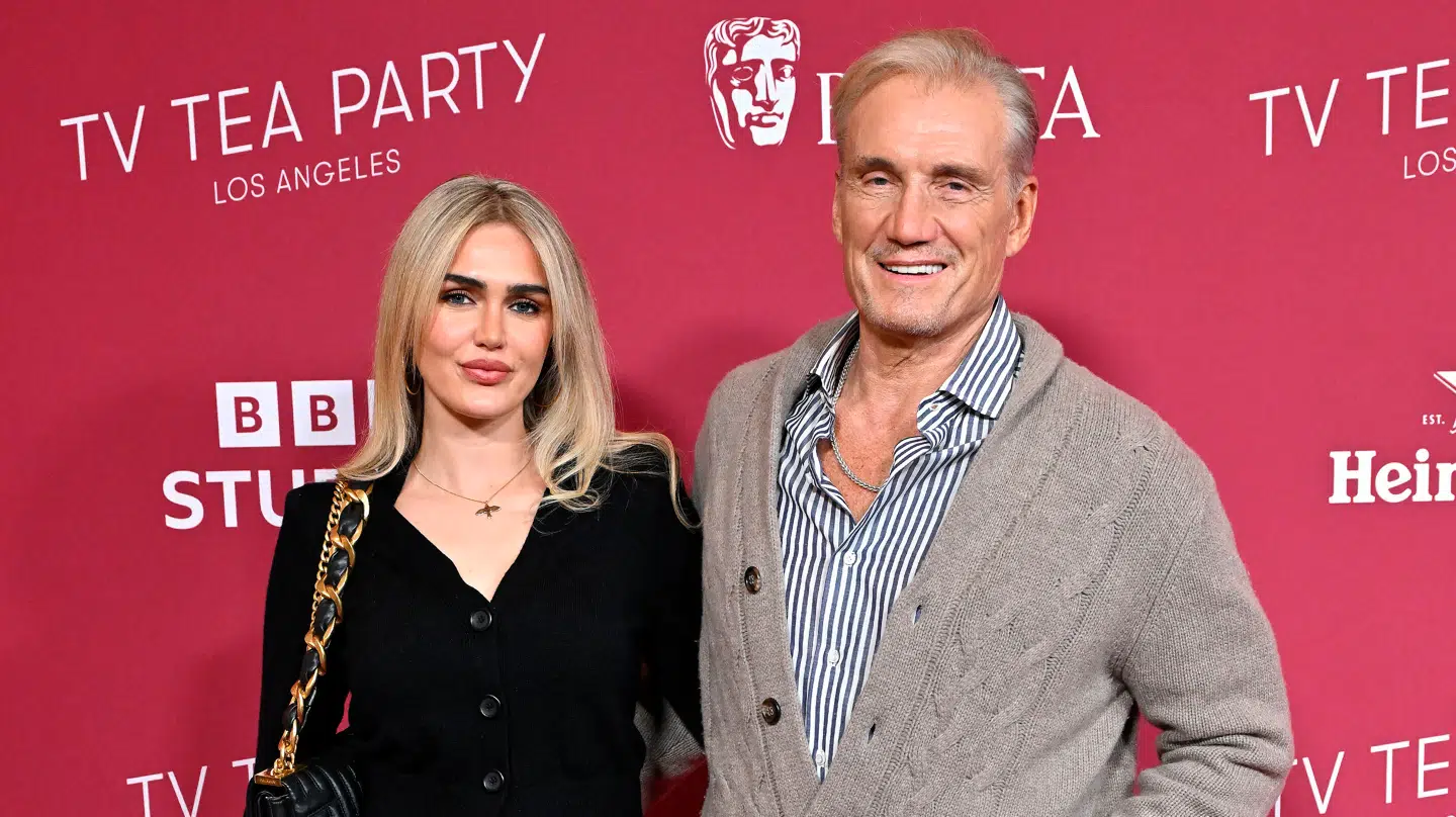 Dolph Lundgren og Emma Krokdal side om side.