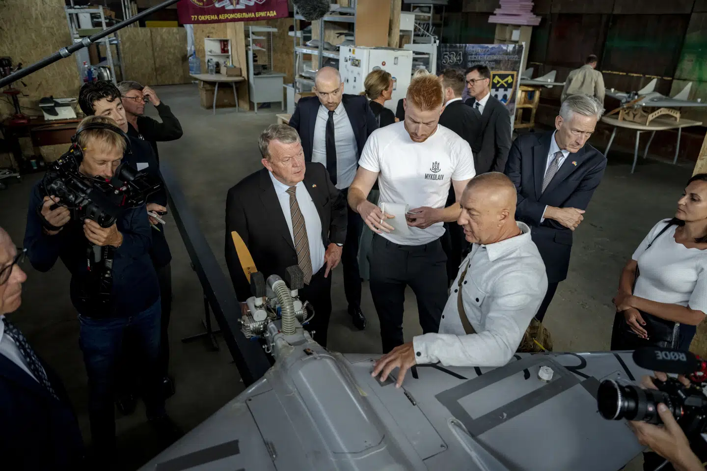 Den danske udenrigsminister, Lars Løkke Rasmussen (M), besøgte i september et firma, der producerer droner, i Kyiv i Ukraine. (Arkivfoto).