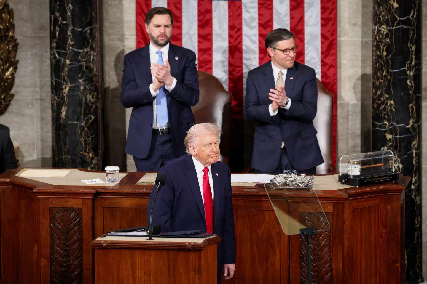 Donald Trumps tale til nationen varede i omkring 1 time og 50 minutter.