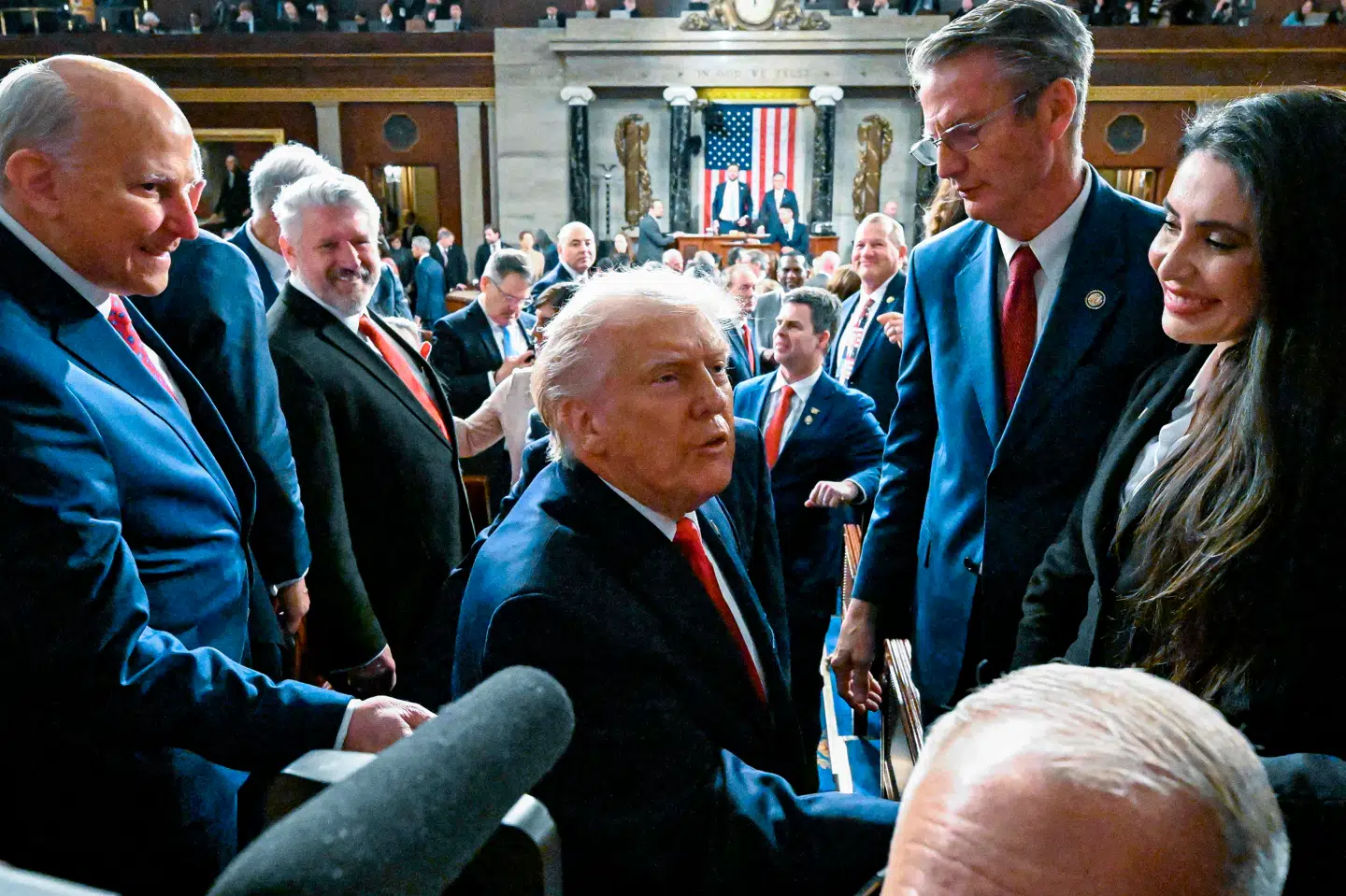 Donald Trump ses her efter sin tale i Kongressen natten til onsdag dansk tid.