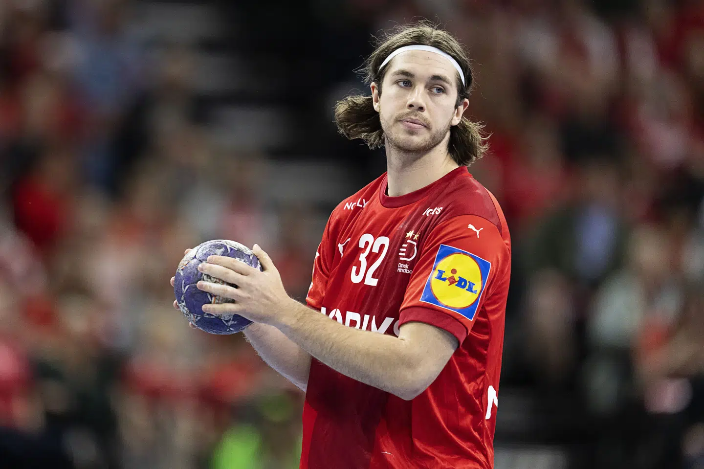 Jacob Holm var senest med landsholdet i foråret 2025. (Arkivfoto).