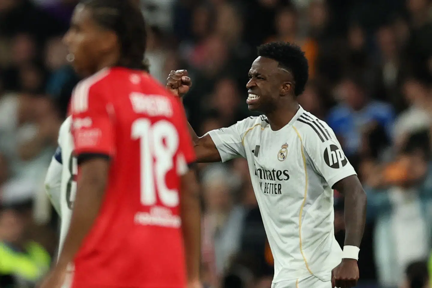 Vinicius Junior scorede det afgørende mål for Real Madrid, der sendte Benfica ud af Champions League.