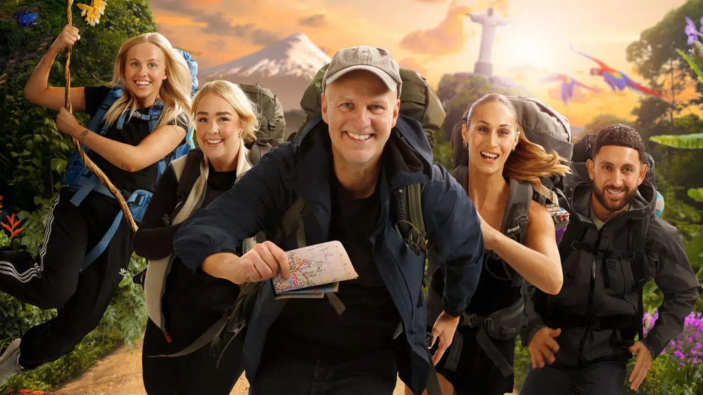 De fem kendte, der deltager i 'Først til verdens ende'.