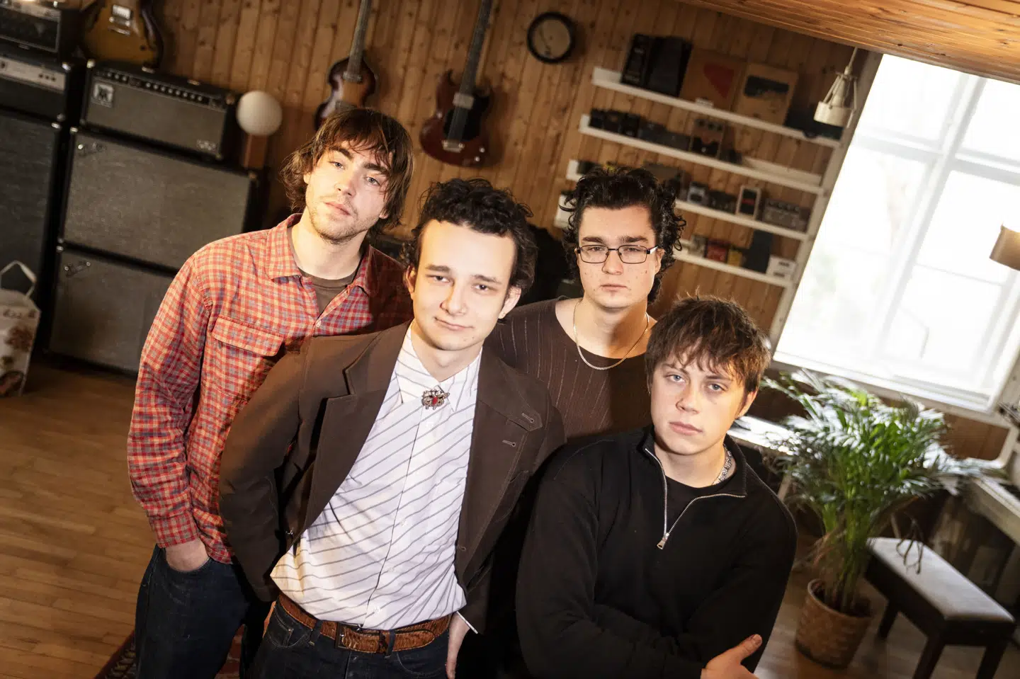 Bertram Ask Plauborg Rasmussen, Rumle Kærså, Noah Elias Rasmussen og Bertil Engberg Nielsen fra bandet Aphaca mødte hinanden på Det frie Gymnasium, og er nu aktuelle med albummet "Vild ungdom". (Arkivfoto).