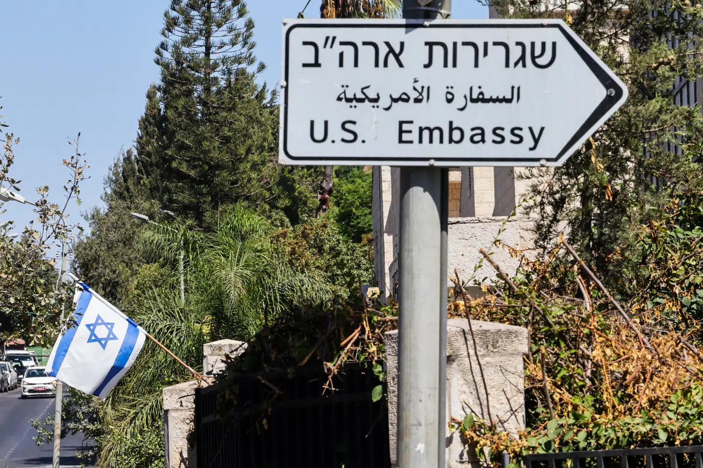USA rykkede sin ambassade fra Tel Aviv til Jerusalem i 2018 i Donald Trumps første præsidentperiode. Ambassaden advarer nu sine ansatte i Israel. (Arkivfoto).