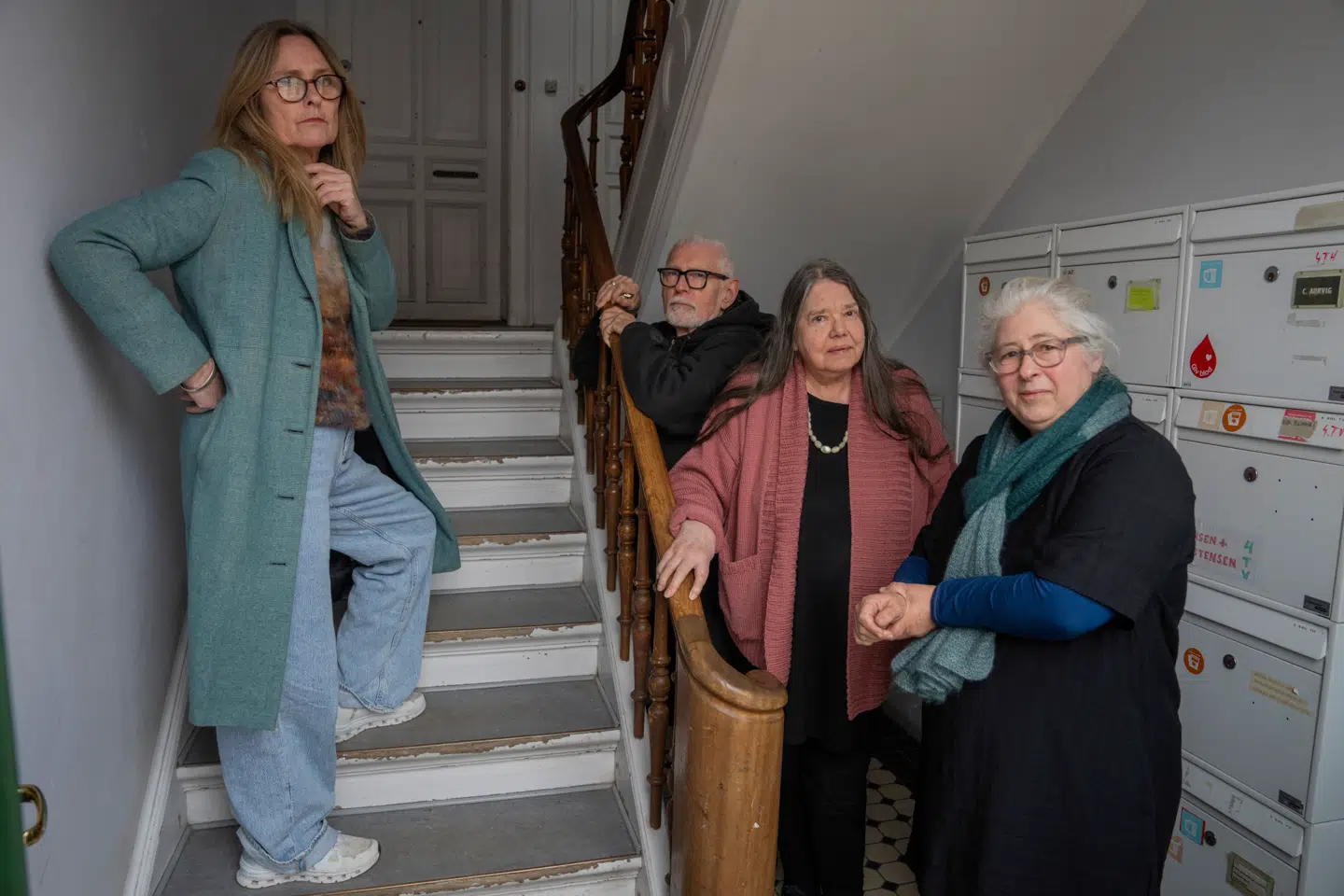 Birgitte Odgaard (til venstre) og Lars Bo Petersen samt Susanne Regitze Kande og Veronica Juhl bor i Reventlowsgade på hjørnet til Stampesgade på Vesterbro.