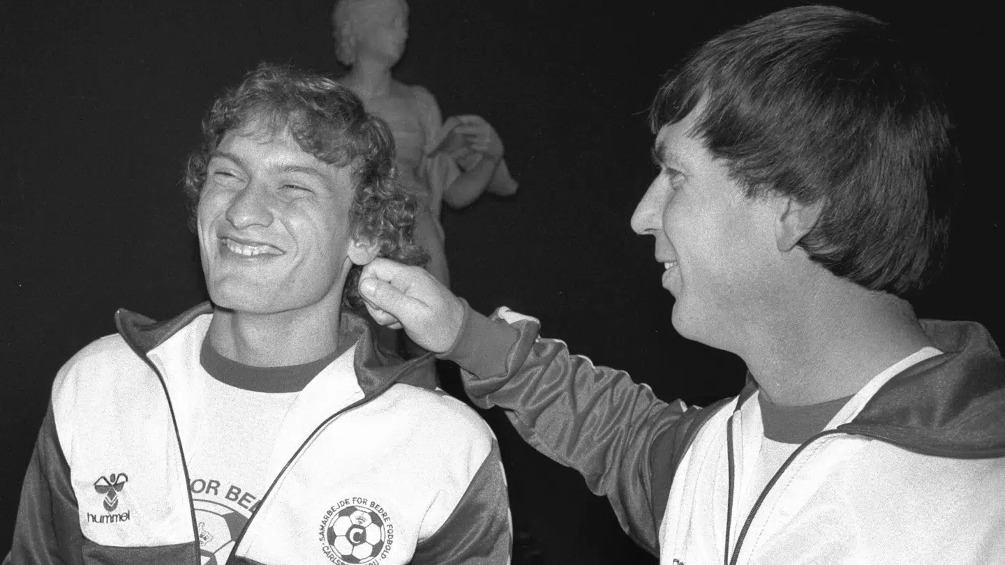 Preben Elkjær (tv.) og Sepp Piontek.